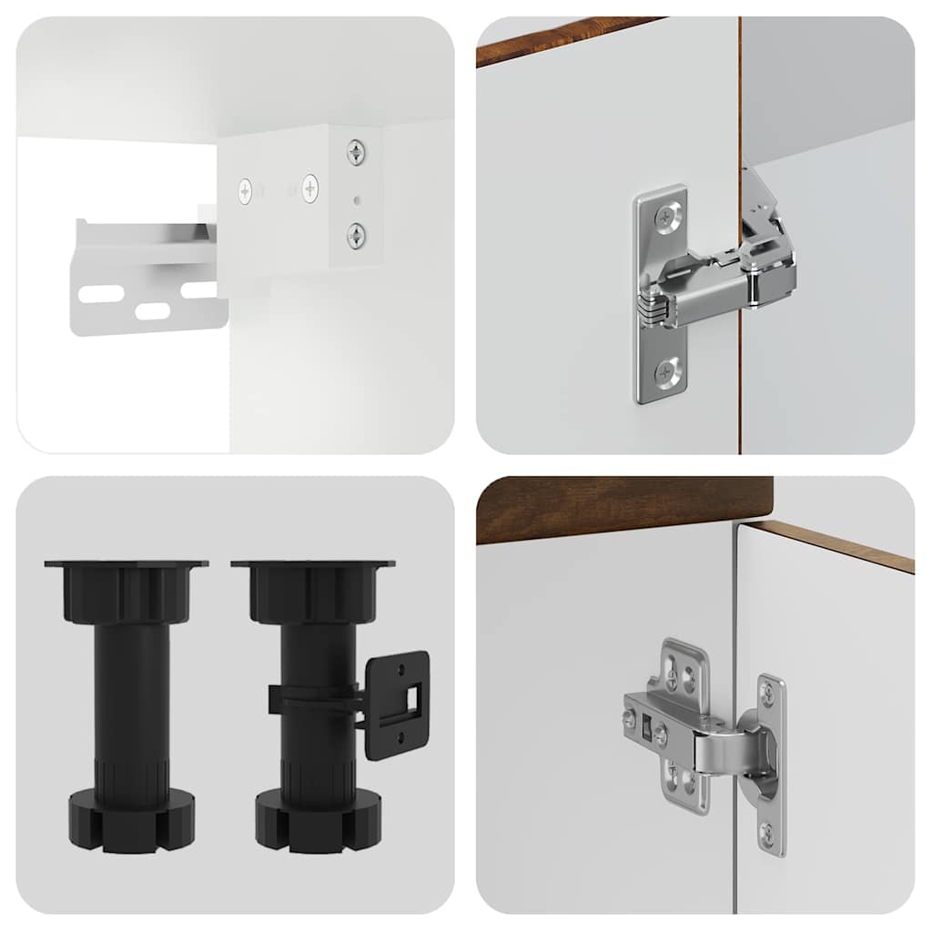 Set dulap de bucătărie din 8 piese „Kalmar” stejar afumat Lemn GartenMobel Dekor