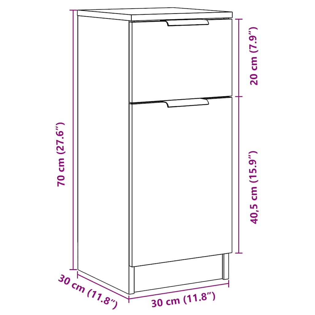 Dulapuri, 2 buc., stejar artizanal, 30x30x70 cm, lemn compozit GartenMobel Dekor