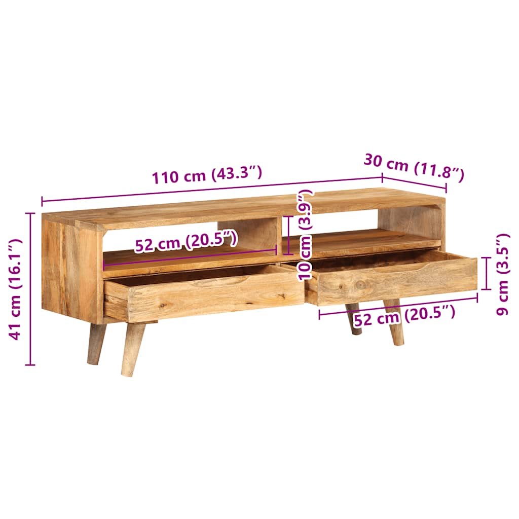 Dulap TV 110x30x41 cm, lemn masiv de mango GartenMobel Dekor