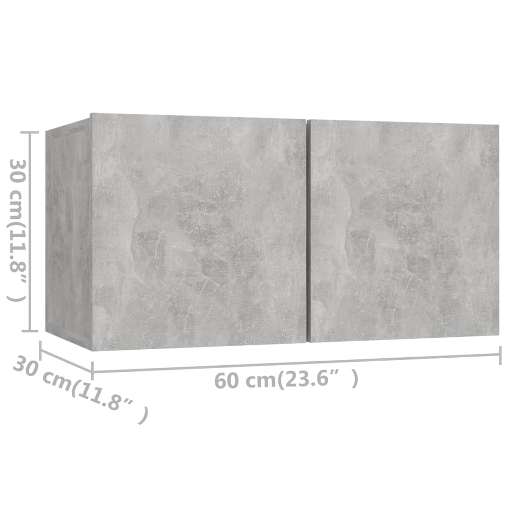 Set dulap TV, 5 piese, gri beton, lemn prelucrat GartenMobel Dekor