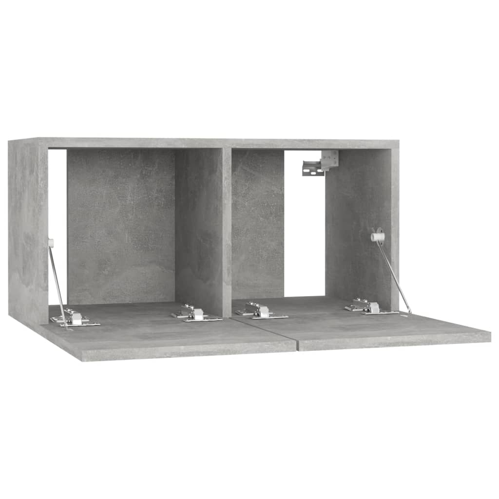 Set dulap TV, 5 piese, gri beton, lemn prelucrat GartenMobel Dekor
