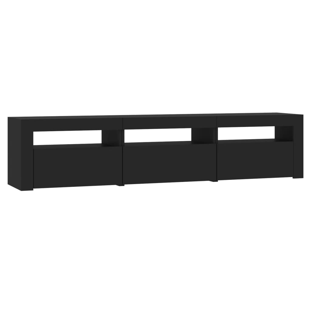 Comodă TV cu lumini LED, negru, 180x35x40 cm GartenMobel Dekor