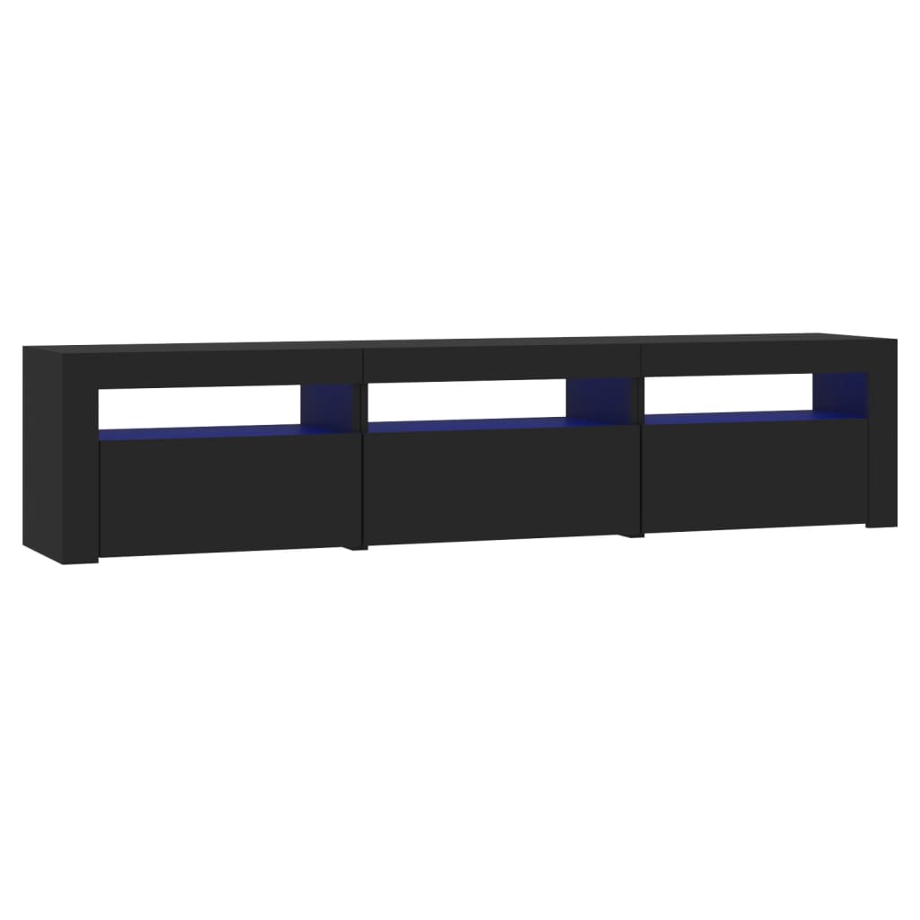Comodă TV cu lumini LED, negru, 180x35x40 cm GartenMobel Dekor