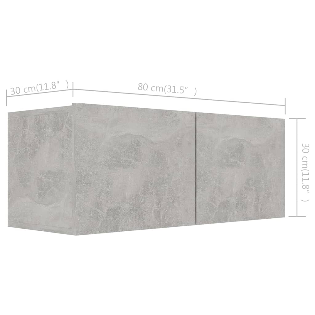 Set de dulapuri TV, 5 buc., gri beton, lemn prelucrat GartenMobel Dekor