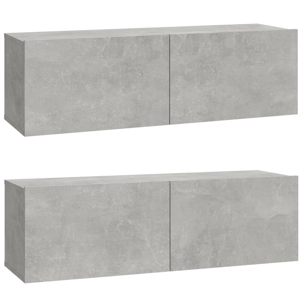 Set dulap TV, 6 piese, gri beton, lemn prelucrat GartenMobel Dekor