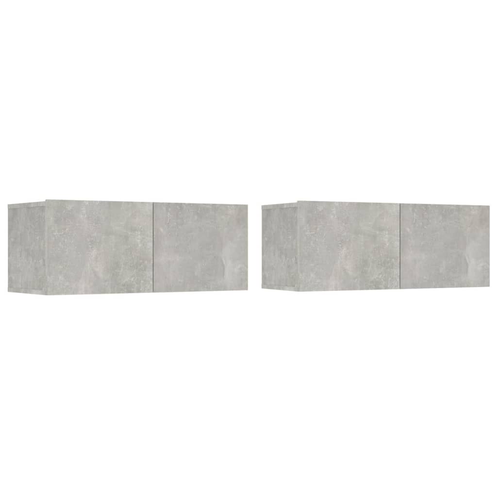 Set dulap TV, 6 piese, gri beton, lemn prelucrat GartenMobel Dekor