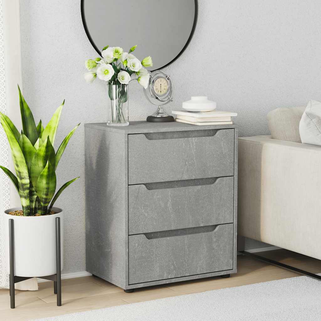 Bufetă „VISNES” Gri beton 60x40x73 cm Lemn prelucrat GartenMobel Dekor