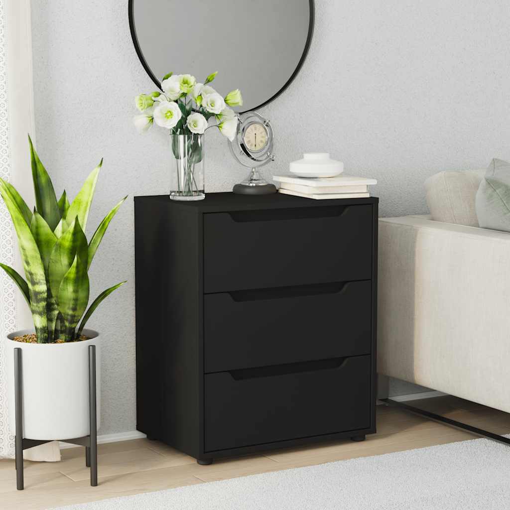 Bufetă „VISNES” Negru 60x40x73 cm lemn prelucrat GartenMobel Dekor