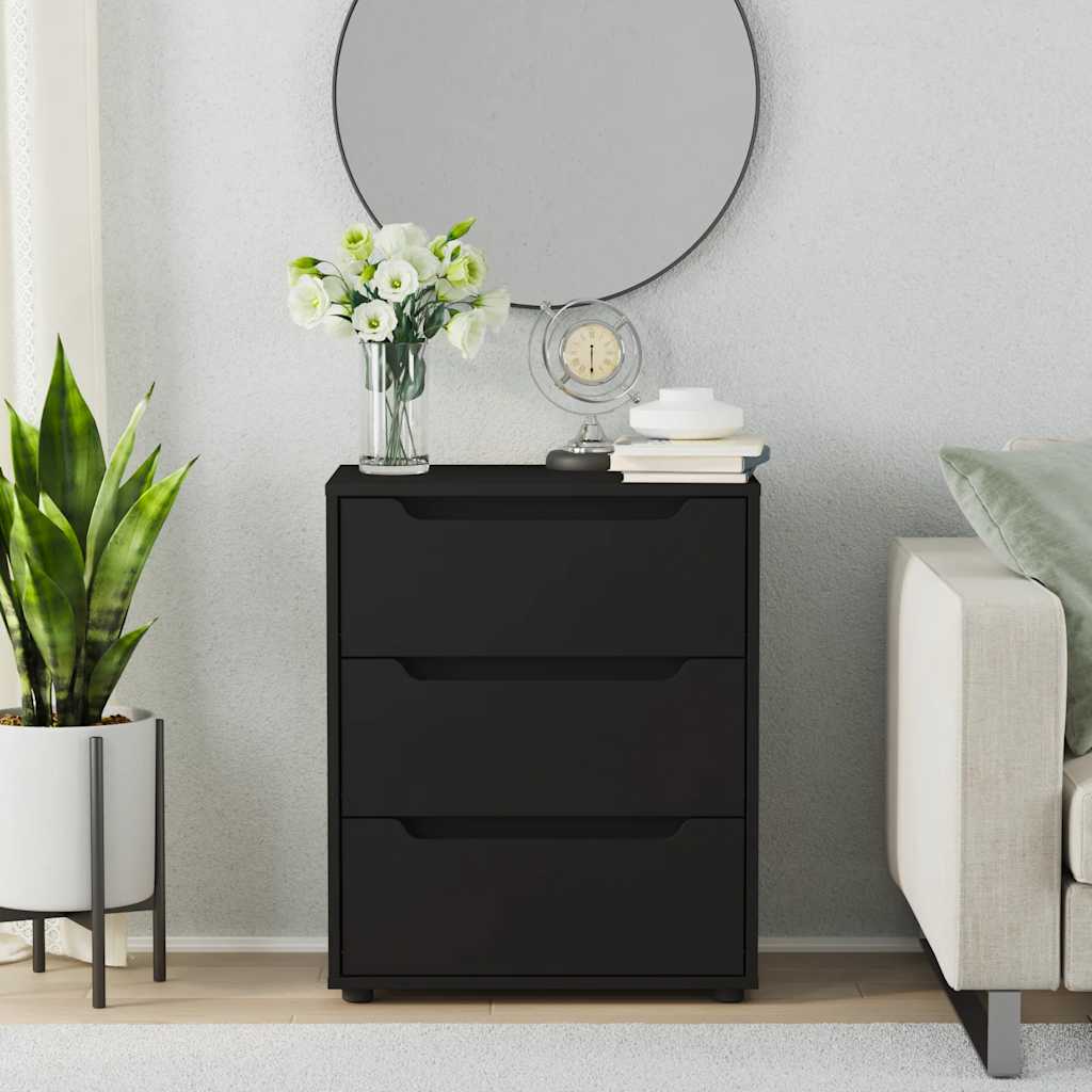 Bufetă „VISNES” Negru 60x40x73 cm lemn prelucrat GartenMobel Dekor