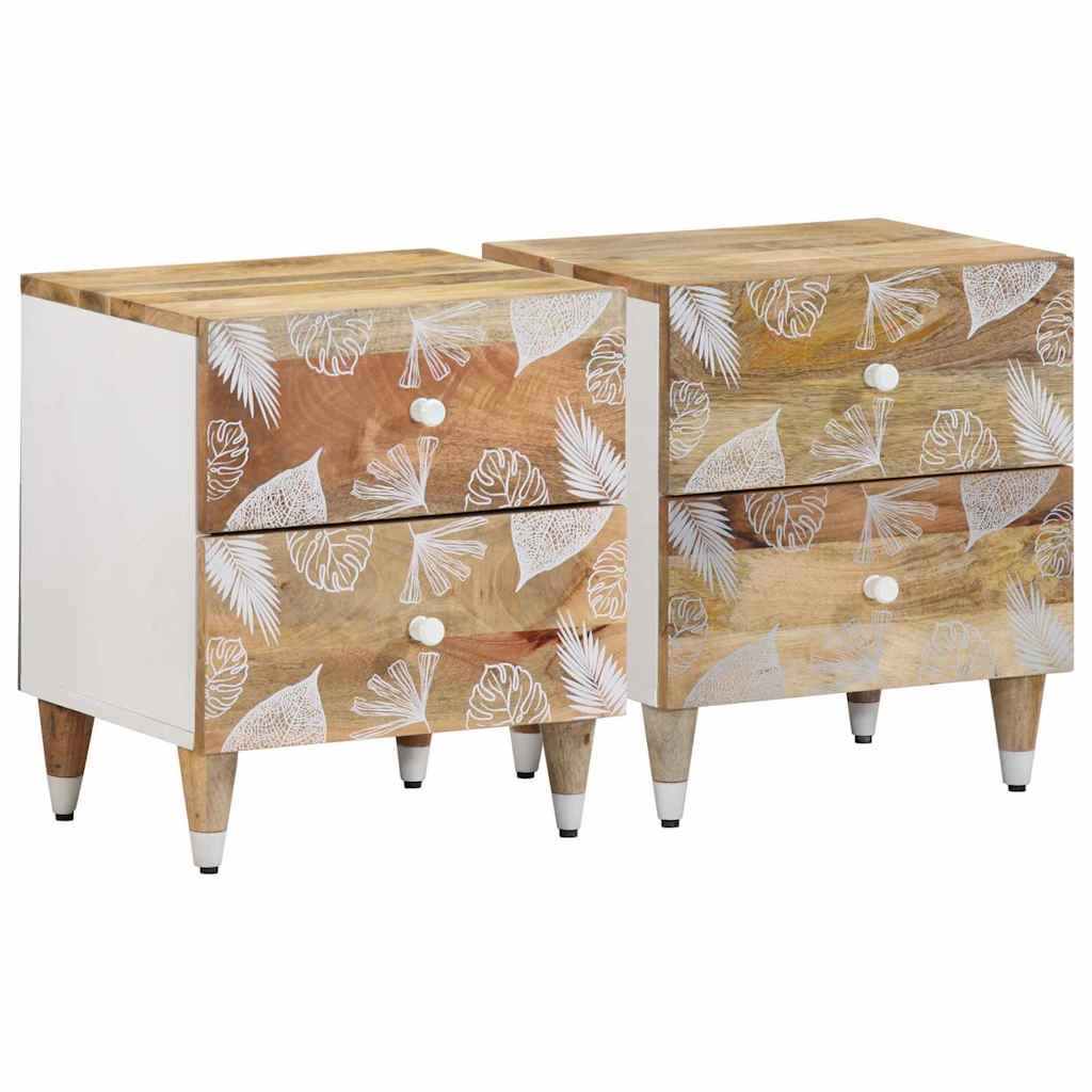Noptiere, 2 buc., 40x33,5x46 cm, lemn masiv de acacia GartenMobel Dekor
