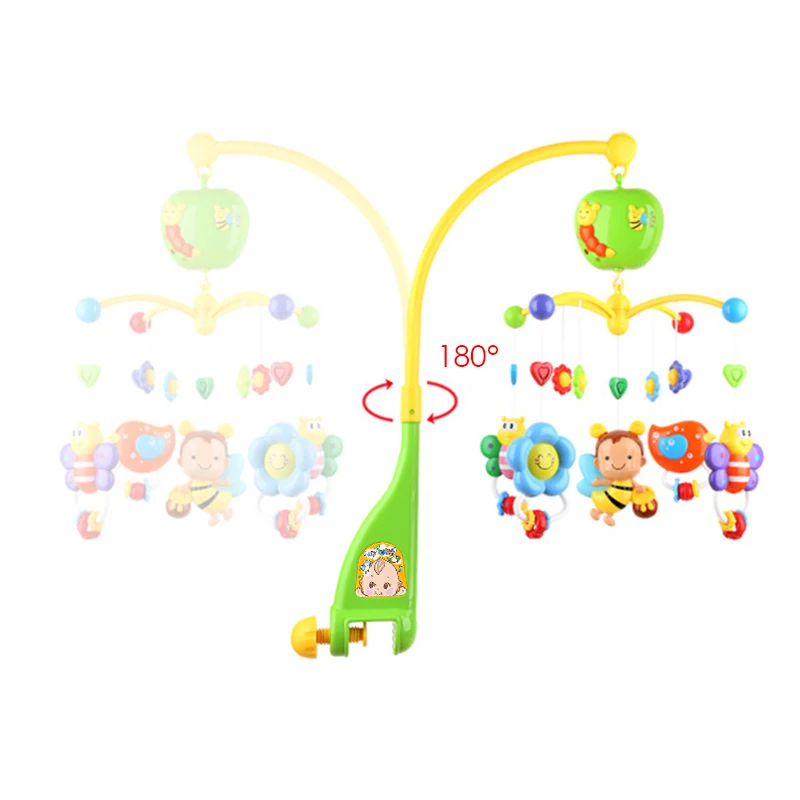 Carusel muzical pentru patut, rotativ, timer, 3 moduri muzicale, figurine albinute multicolor MultiMark GlobalProd