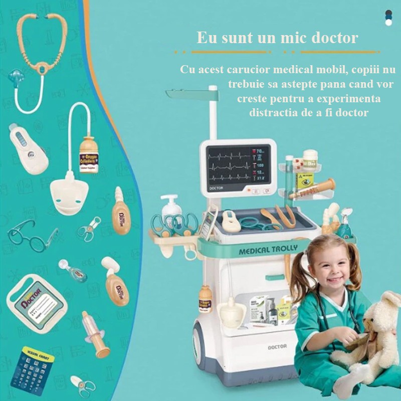 Statie medicala pentru copii, 26 accesorii, sunete si lumini, stetoscop, radiografii, seringa, 3 ani+ MultiMark GlobalProd