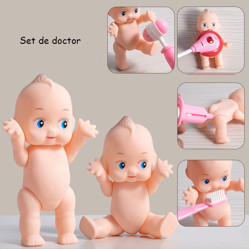 Trusa medicala cu 73 de accesorii pentru copii, ambulanta interactiva cu lumini si efecte sonore, bebelus, roz MultiMark GlobalProd