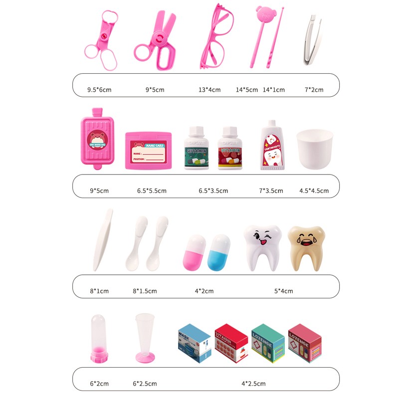 Trusa medicala cu 73 de accesorii pentru copii, ambulanta interactiva cu lumini si efecte sonore, bebelus, roz MultiMark GlobalProd