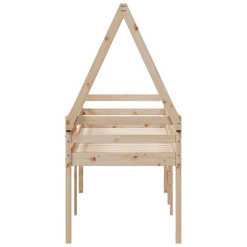 Pat înalt cu acoperiș, 90x200 cm, lemn masiv de pin GartenMobel Dekor