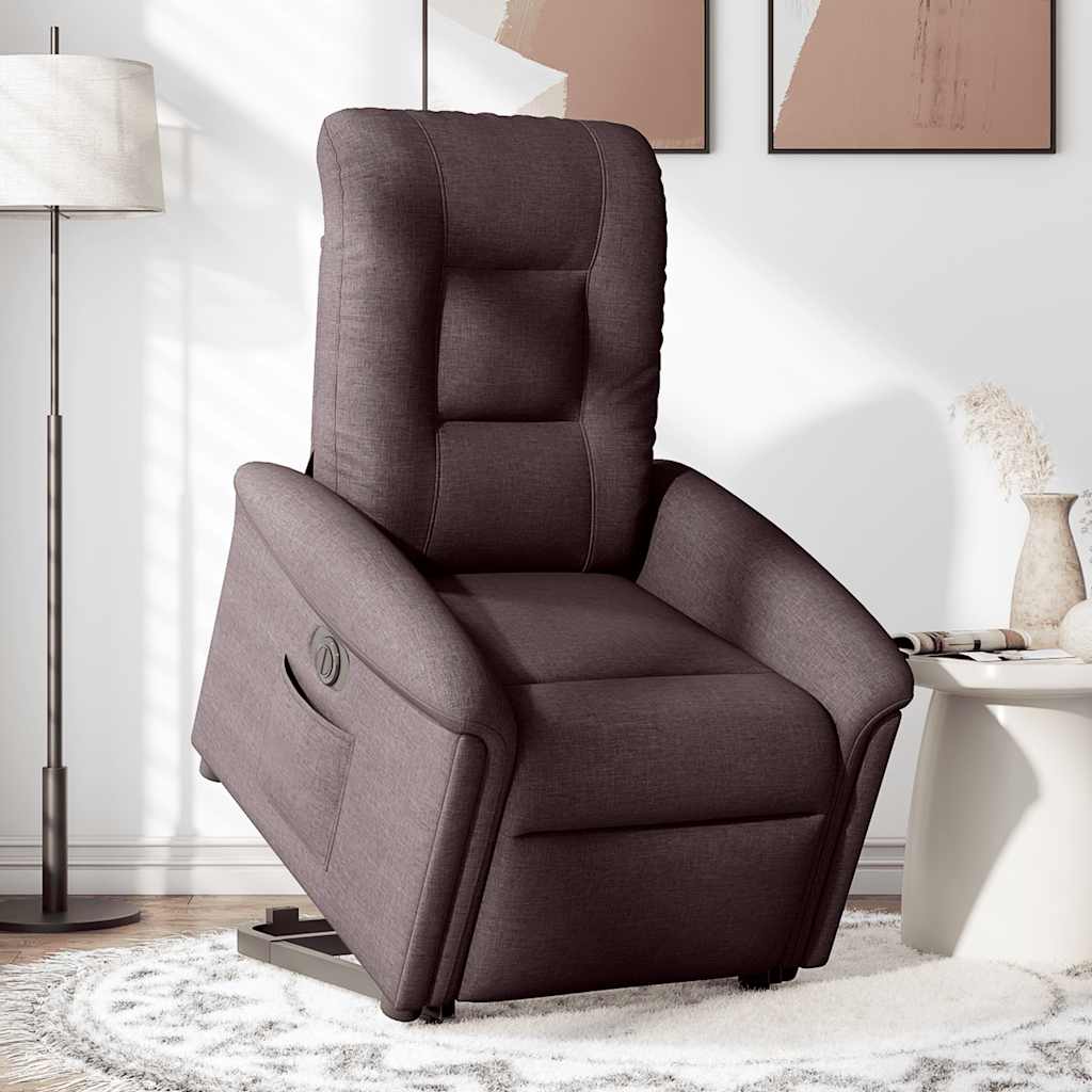Fotoliu electric rabatabil cu ridicare, maro închis, textil GartenMobel Dekor