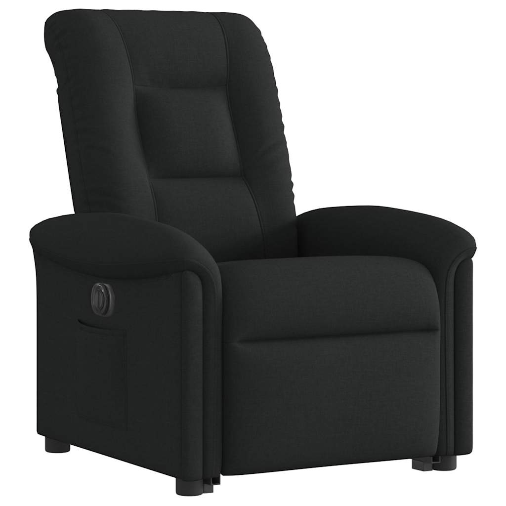 Fotoliu electric rabatabil cu ridicare, negru, textil GartenMobel Dekor