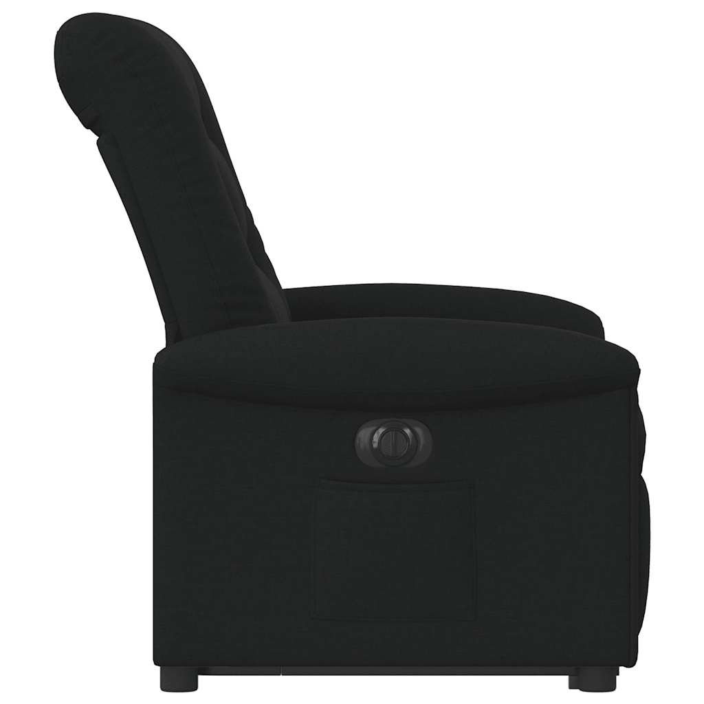 Fotoliu electric rabatabil cu ridicare, negru, textil GartenMobel Dekor