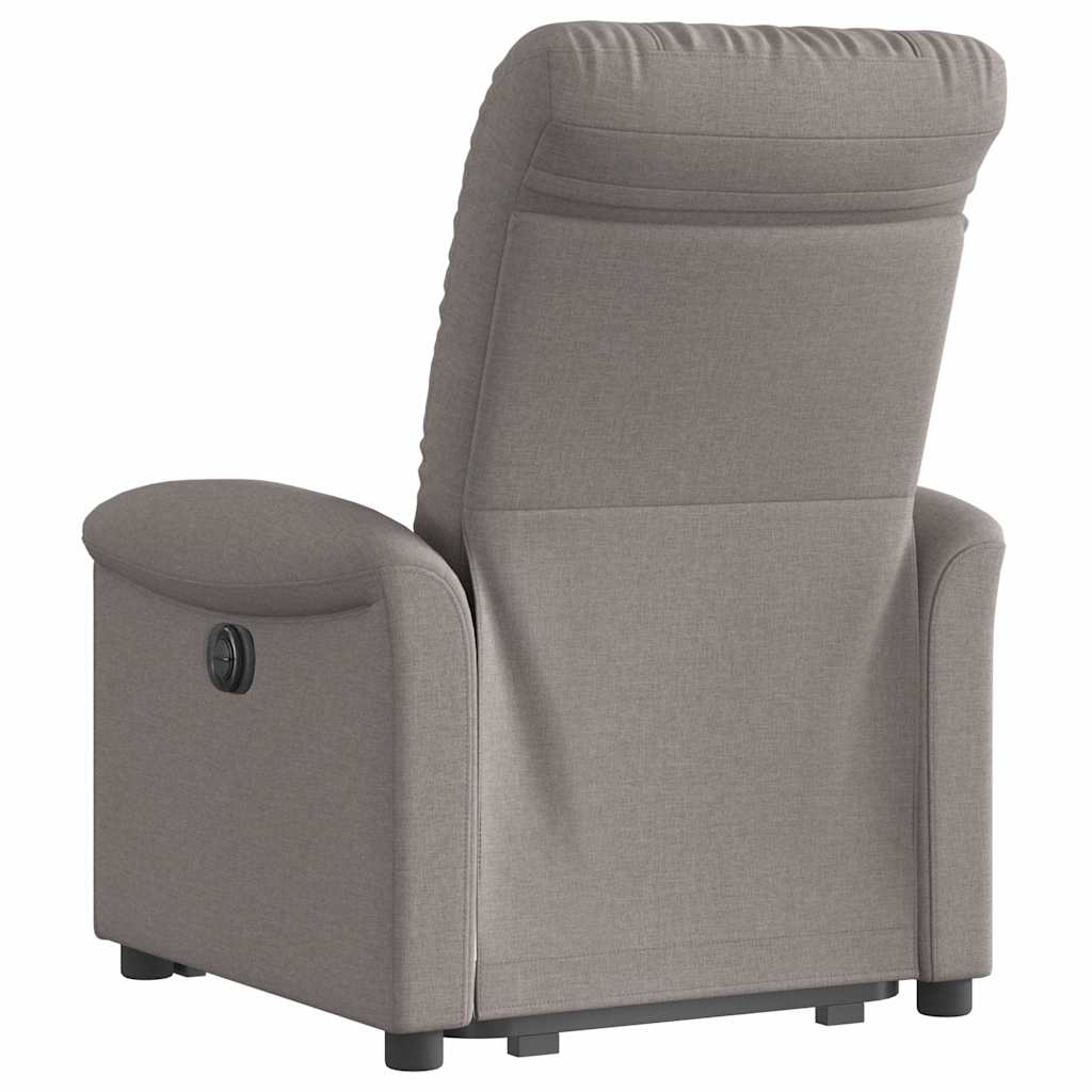Fotoliu rabatabil cu ridicare pe verticală, gri taupe, textil GartenMobel Dekor