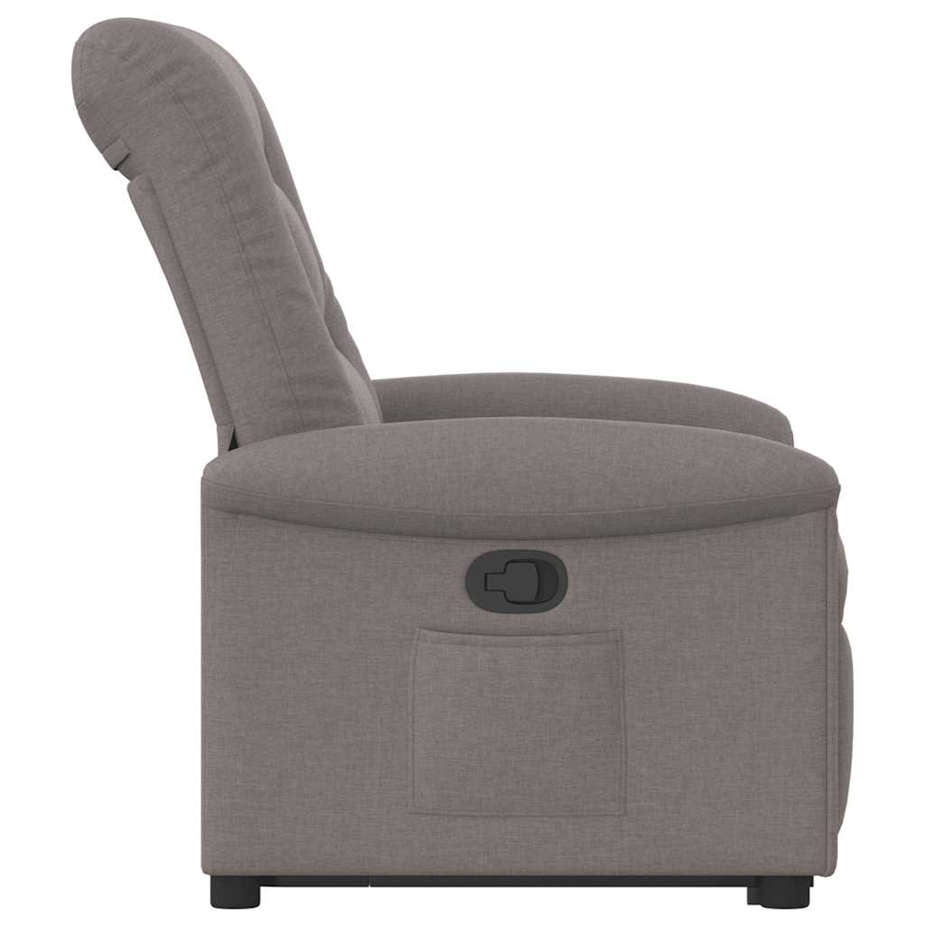Fotoliu rabatabil cu ridicare pe verticală, gri taupe, textil GartenMobel Dekor