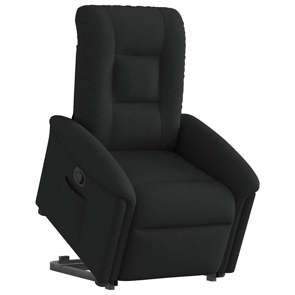 Fotoliu rabatabil cu ridicare pe verticală, negru, textil GartenMobel Dekor