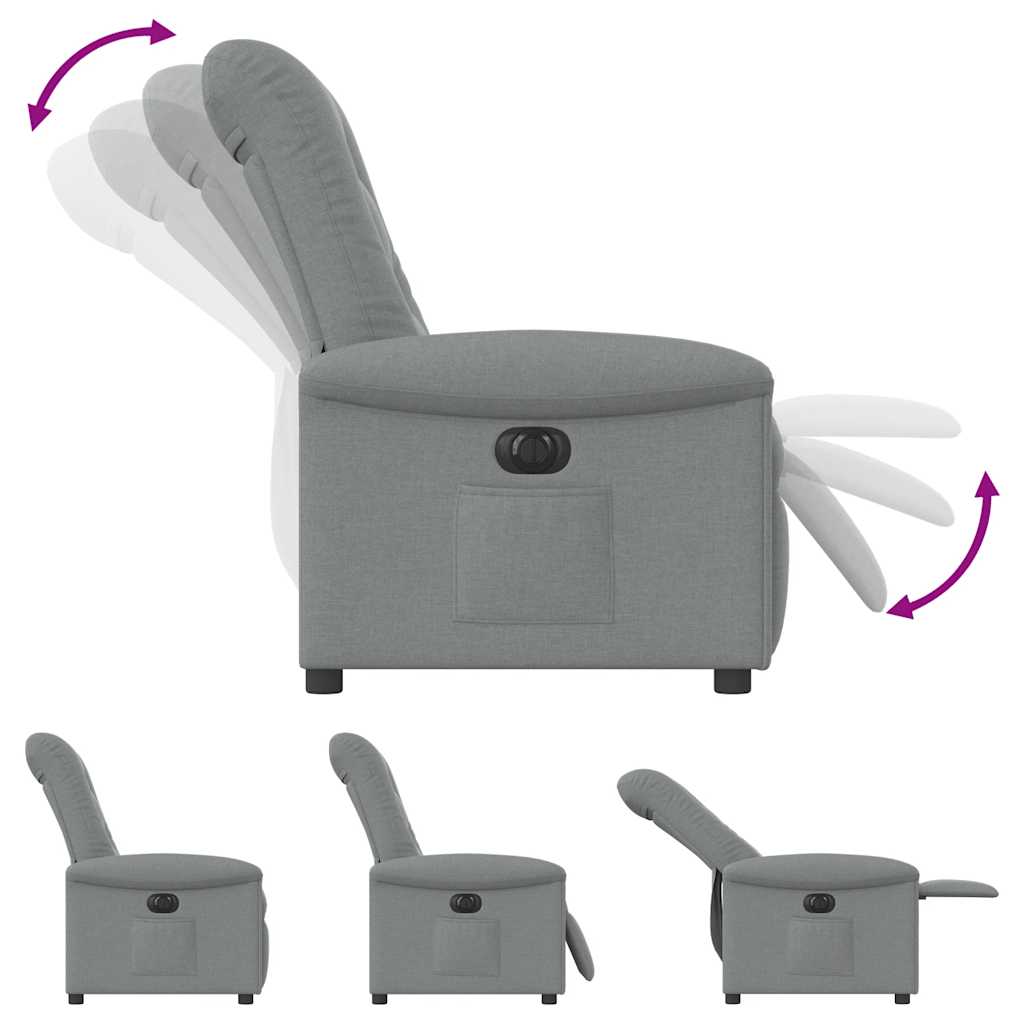 Fotoliu rabatabil electric, gri deschis, textil GartenMobel Dekor