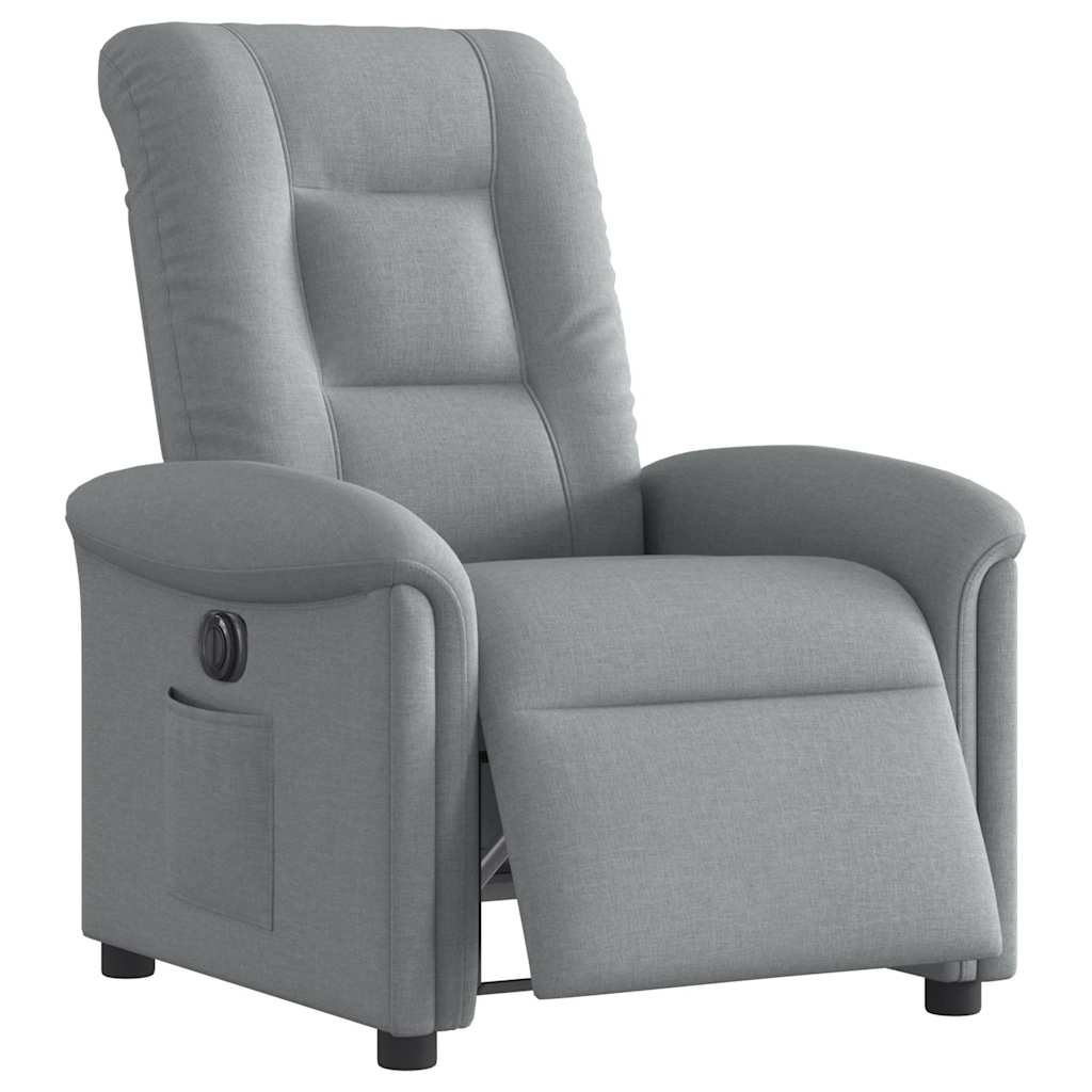 Fotoliu rabatabil electric, gri deschis, textil GartenMobel Dekor