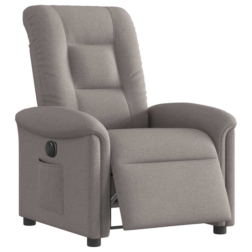 Fotoliu rabatabil electric, gri taupe, material textil GartenMobel Dekor