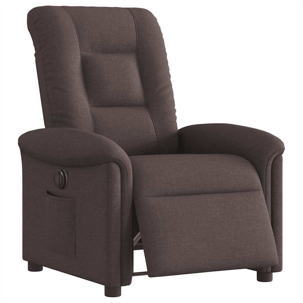 Fotoliu rabatabil electric, maro închis, material textil GartenMobel Dekor