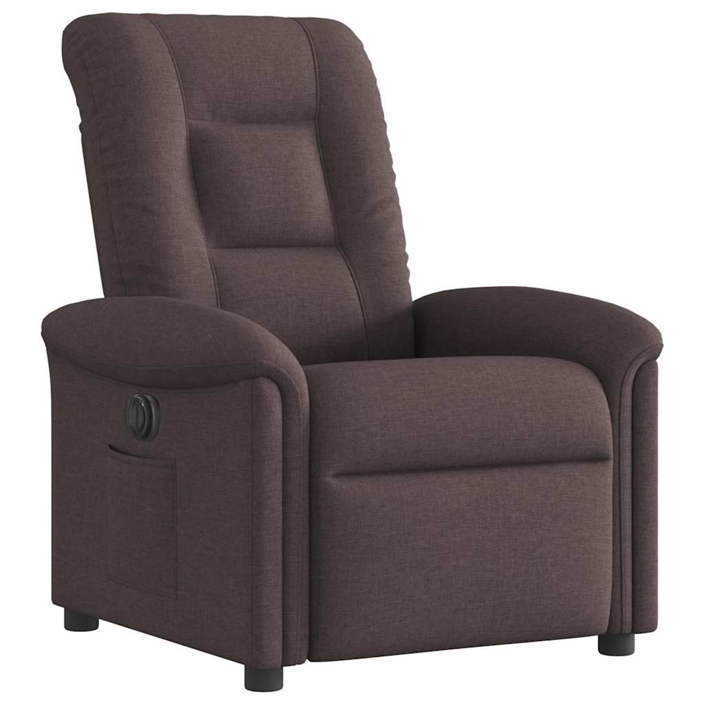 Fotoliu rabatabil electric, maro închis, material textil GartenMobel Dekor
