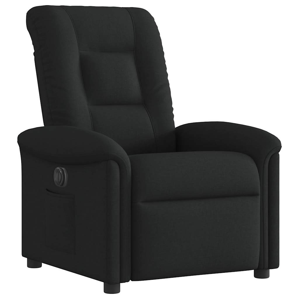 Fotoliu rabatabil electric, negru, material textil GartenMobel Dekor