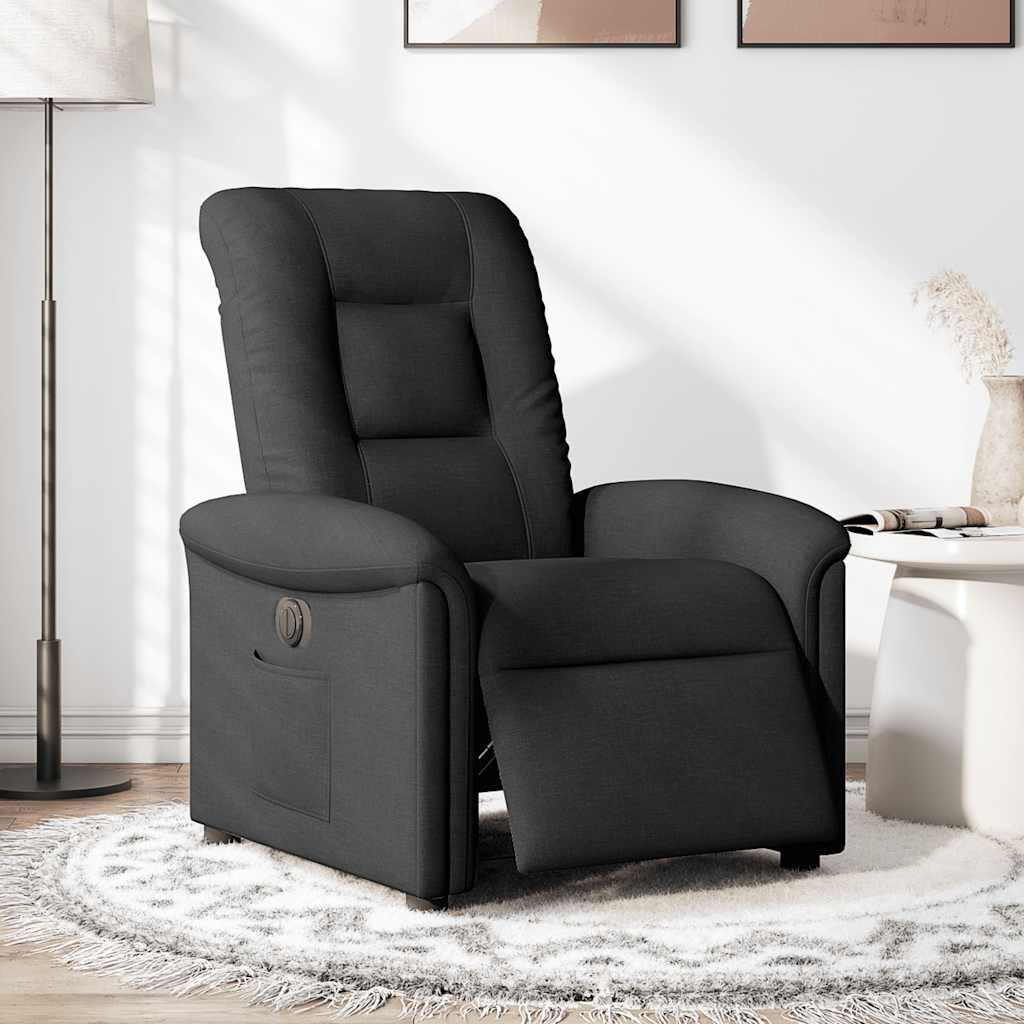 Fotoliu rabatabil electric, negru, material textil GartenMobel Dekor