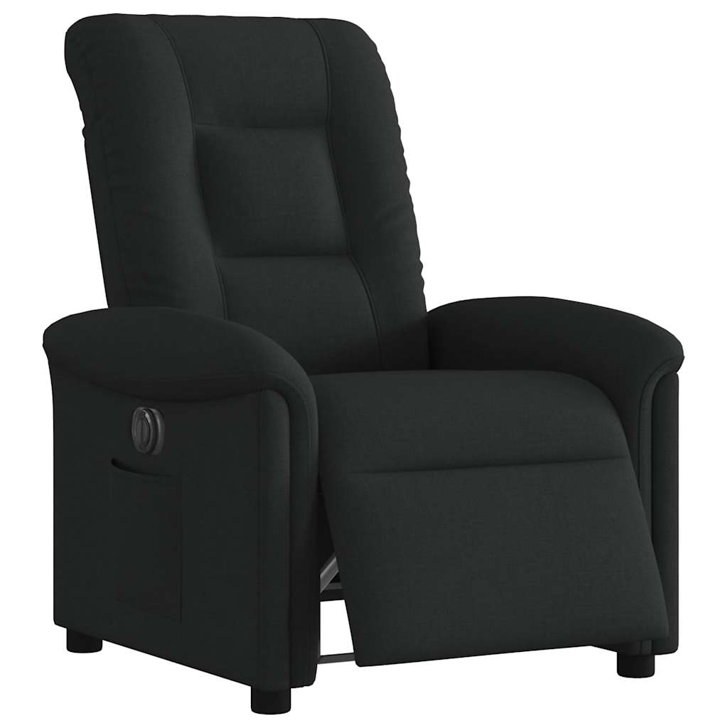 Fotoliu rabatabil electric, negru, material textil GartenMobel Dekor