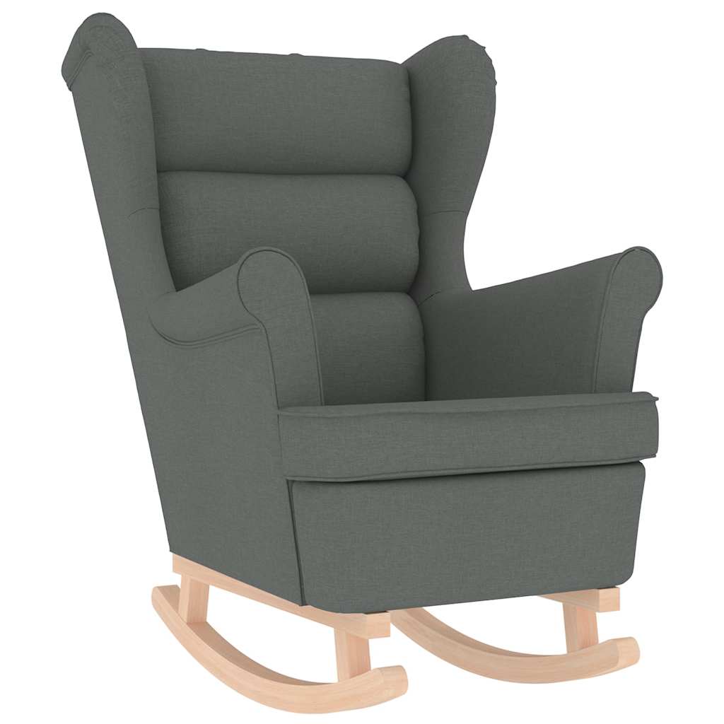 Scaun balansoar cu taburet, gri închis, textil GartenMobel Dekor