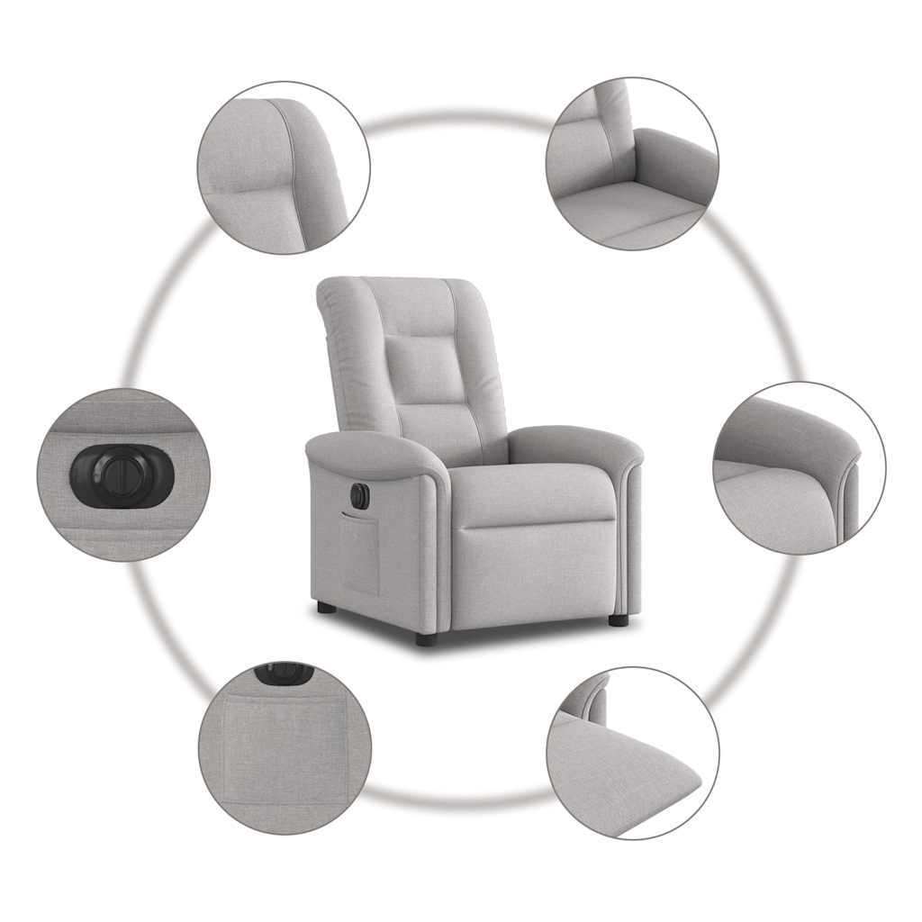 Scaun reclinabil electric Cloud Grey Fabric GartenMobel Dekor