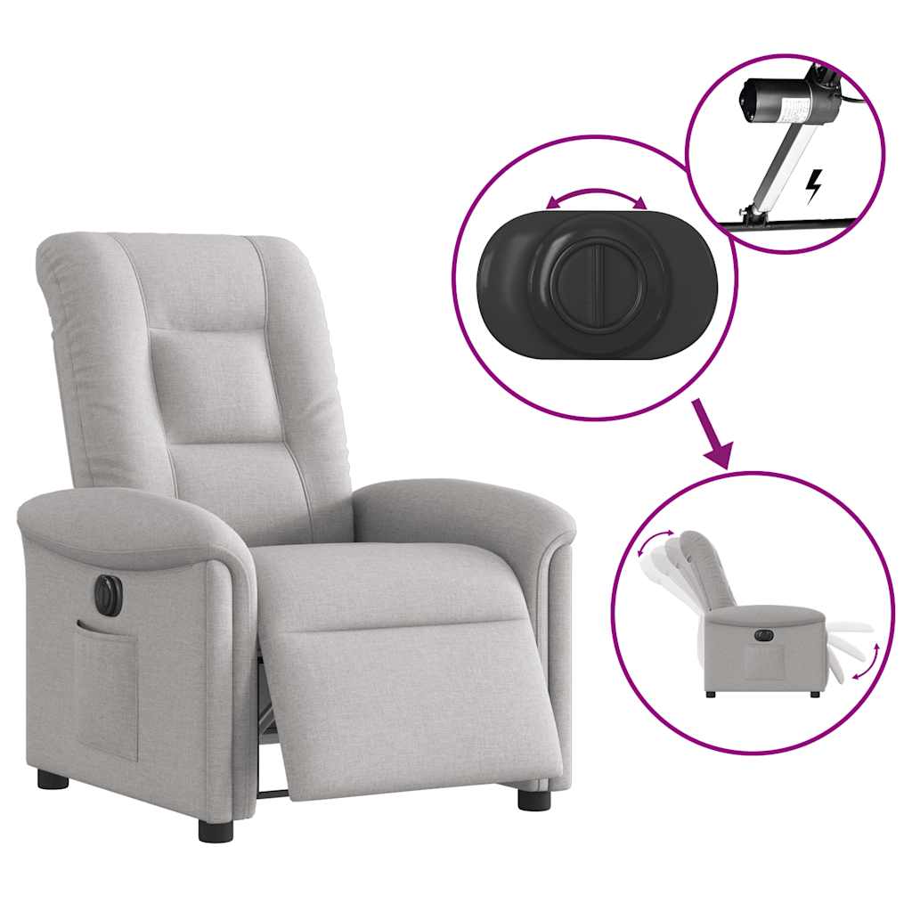 Scaun reclinabil electric Cloud Grey Fabric GartenMobel Dekor