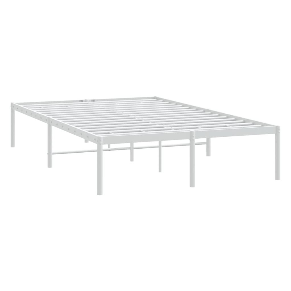 Cadru pat metalic, alb, 120x190 cm GartenMobel Dekor