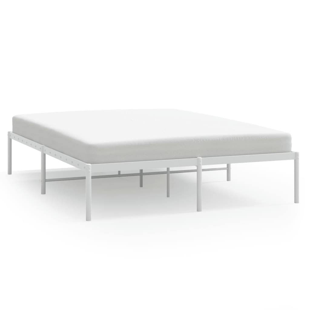 Cadru pat metalic, alb, 140x190 cm GartenMobel Dekor