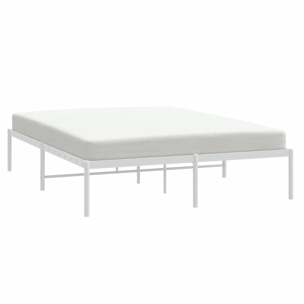 Cadru pat metalic, alb, 140x190 cm GartenMobel Dekor