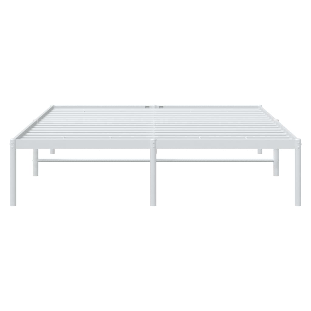 Cadru pat metalic, alb, 140x190 cm GartenMobel Dekor
