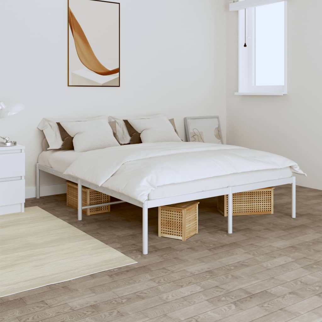 Cadru pat metalic, alb, 140x200 cm GartenMobel Dekor