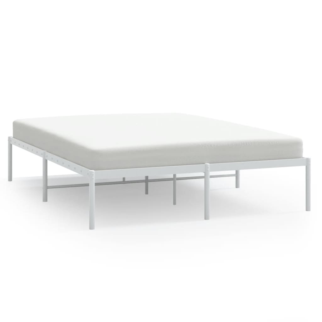 Cadru pat metalic, alb, 140x200 cm GartenMobel Dekor