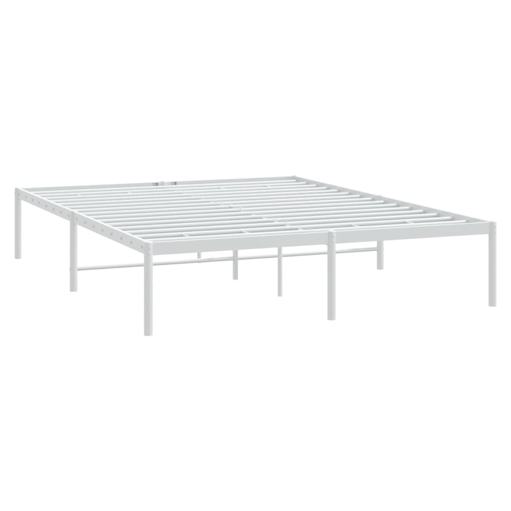 Cadru pat metalic, alb, 140x200 cm GartenMobel Dekor