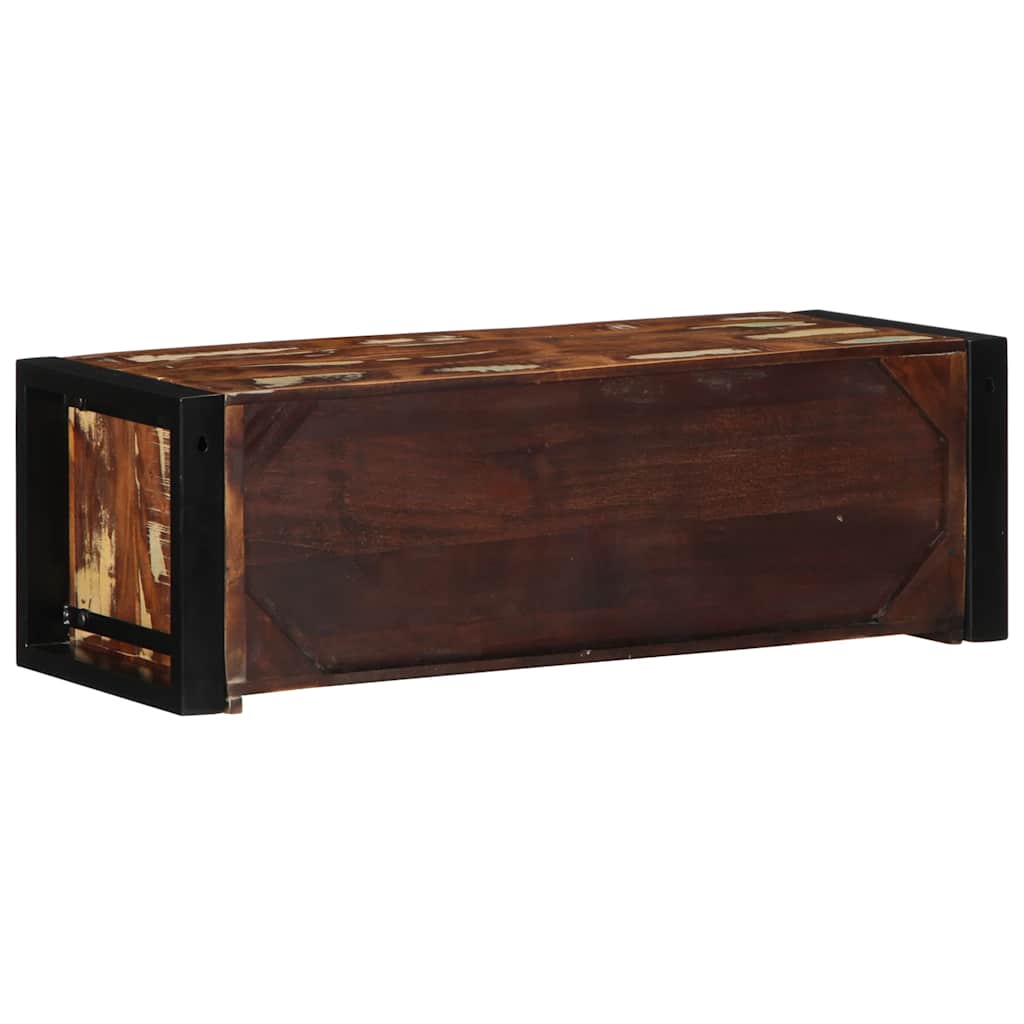 Dulap TV multicolor 80x30x25 cm lemn masiv recuperat GartenMobel Dekor