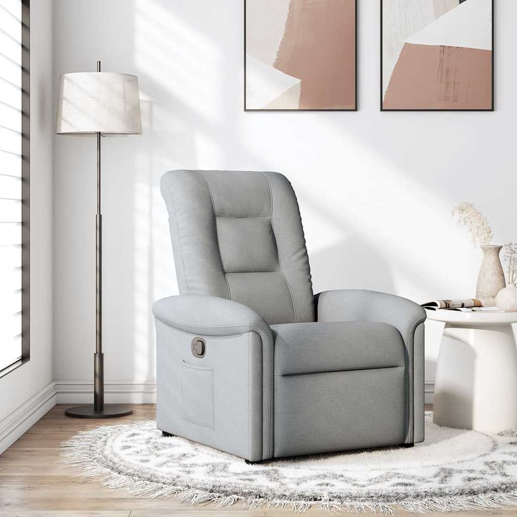 Fotoliu rabatabil, gri deschis, material textil GartenMobel Dekor