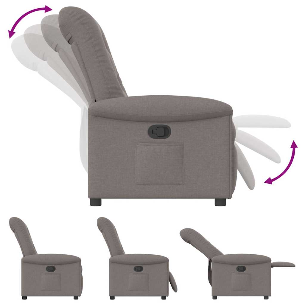 Fotoliu rabatabil, gri taupe, material textil GartenMobel Dekor