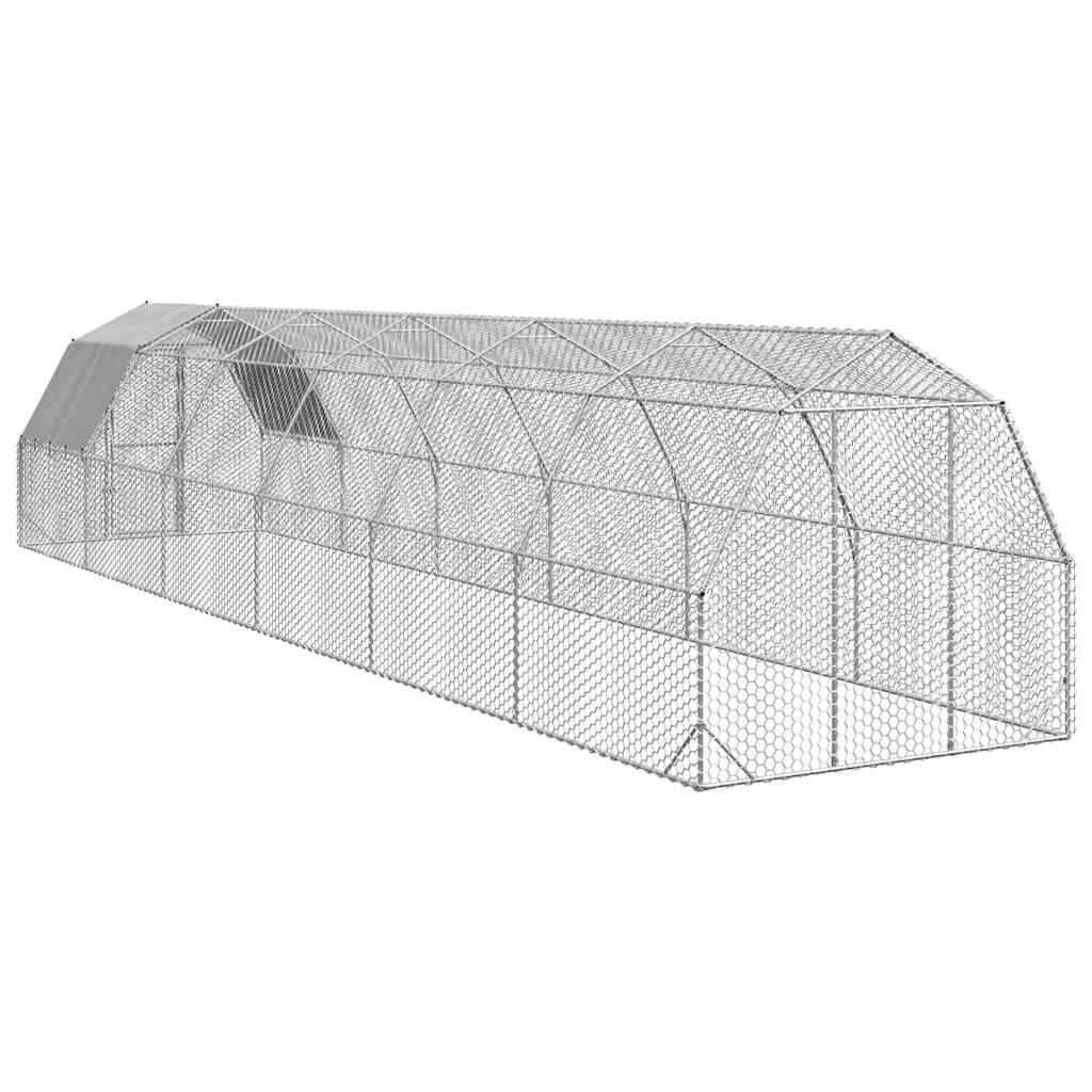 Pui de găină cu acoperiș 2,5x12x2,25 m oțel galvanizat GartenMobel Dekor