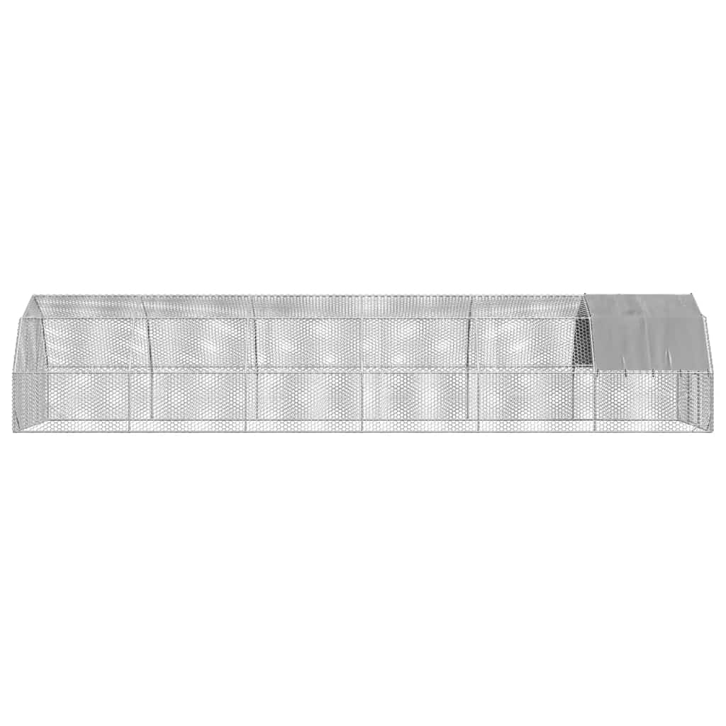 Pui de găină cu acoperiș 2,5x12x2,25 m oțel galvanizat GartenMobel Dekor
