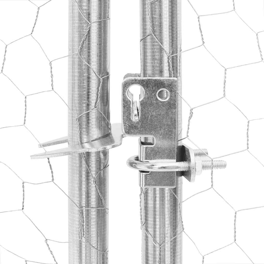 Pui de găină cu acoperiș 2,5x6x2,25 m oțel galvanizat GartenMobel Dekor