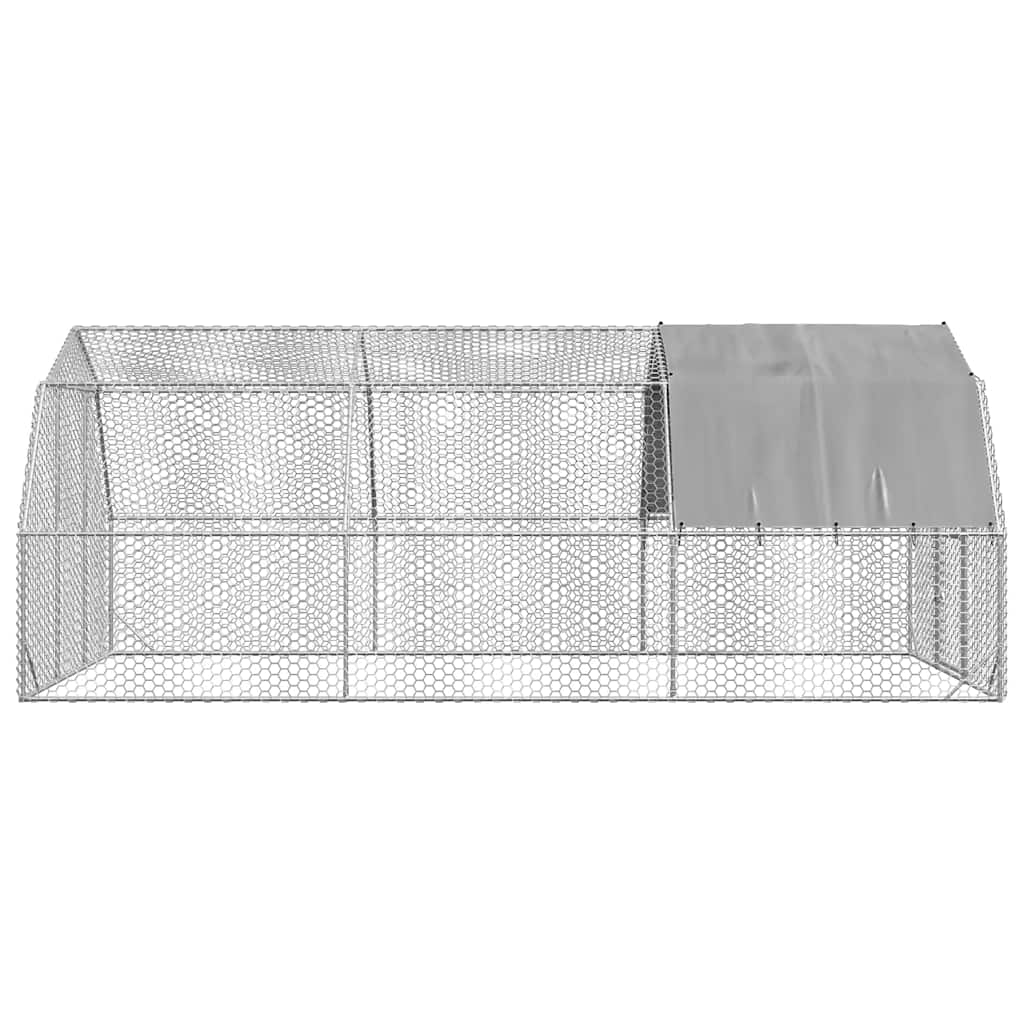 Pui de găină cu acoperiș 2,5x6x2,25 m oțel galvanizat GartenMobel Dekor
